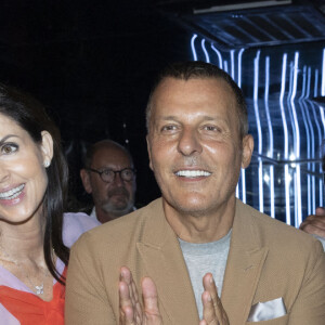 Exclusif - Caroline Barclay, Jean Roch, Jacqueline Veyssière, Marie Sara lors de l'anniversaire de Jacqueline Veyssière au VIP Room à Saint-Tropez le 11 juillet 2022. © Cyril Moreau / Bestimage  