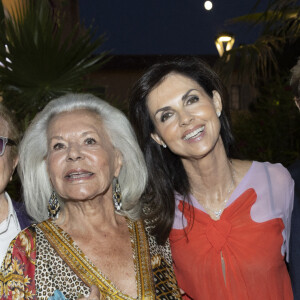 Exclusif - Orlando, Jacqueline Veyssière, Caroline Barclay, Tony Gomez lors de l'anniversaire de Jacqueline Veyssière au VIP Room à Saint-Tropez le 11 juillet 2022. © Cyril Moreau / Bestimage  