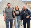 Ben Affleck et sa femme Jennifer Affleck (Lopez) quittent le musée du Louvre en famille pendant leur lune de miel à Paris, le 26 juillet 2022.