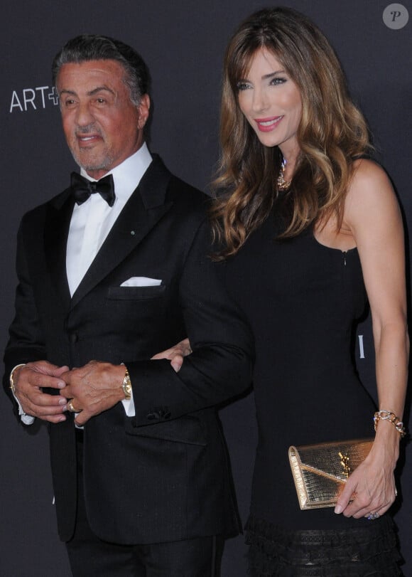 Sylvester Stallone et sa femme Jennifer Flavin au gala LACMA Art + Film à Los Angeles. © Birdie Thompson/AdMedia via Zuma/Bestimage