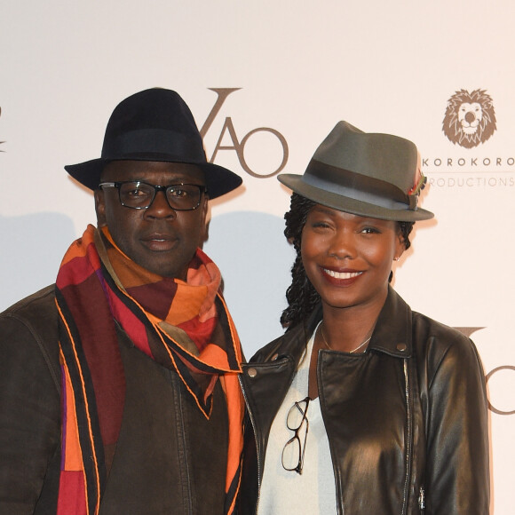Lilian Thuram et sa compagne Kareen Guiock - Avant-première du film "Yao" au cinéma Le Grand Rex à Paris le 15 janvier 2019. © Coadic Guirec/Bestimage