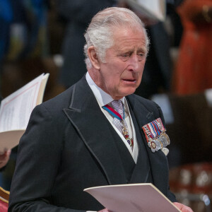 Le prince Charles, prince de Galles - Les membres de la famille royale et les invités lors de la messe célébrée à la cathédrale Saint-Paul de Londres, dans le cadre du jubilé de platine (70 ans de règne) de la reine Elisabeth II d'Angleterre. Londres, le 3 juin 2022. 