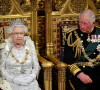 La reine Elisabeth II d'Angleterre, Le prince Charles, prince de Galles - Ouverture officielle du Parlement par la reine Elizabeth II, à la Chambre des lords au palais de Westminster à Londres le 14 octobre 2019. 