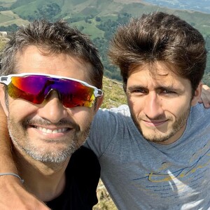 Bixente Lizarazu avec son fils Tximista et un ami.