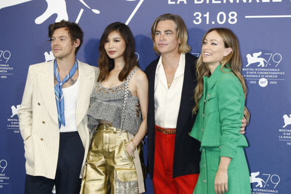 Harry Styles, Olivia Wilde, Chris Pine et Gemma Chan au photocall du film "Don't Worry Darling" lors de la 79ème édition du festival du film de Venise (La Mostra), Italie, le 5 septembre 2022.