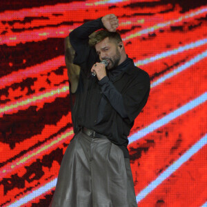 Ricky Martin sur scène lors de sa tournée "Movimiento Tour" à Mexico, le 8 mars 2022. 