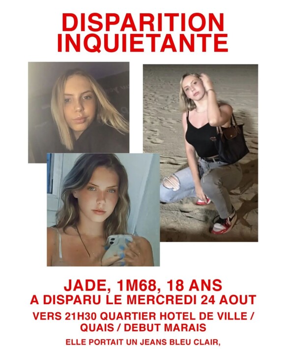 Appel à l'aide suite à la disparition de la fille de Karine Gelain, Jade