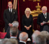 Le prince William, prince de Galles, la reine consort Camilla Parker Bowles et le roi Charles III d'Angleterre - Personnalités lors de la cérémonie du Conseil d'Accession au palais Saint-James à Londres, pour la proclamation du roi Charles III d'Angleterre. Le 10 septembre 2022