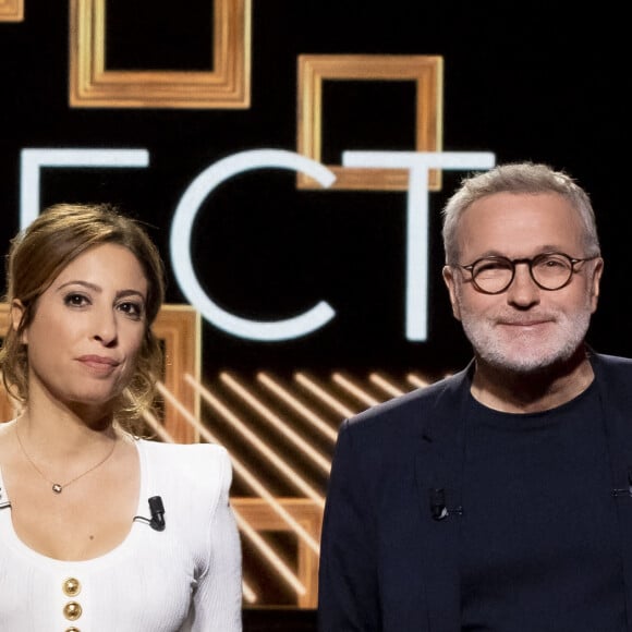 Léa Salamé, Laurent Ruquier - Enregistrement de l'émission "On Est En Direct (OEED)", présentée par L.Ruquier et L.Salamé, et diffusée en direct le 5 mars sur France 2 © Jack Tribeca / Bestimage 