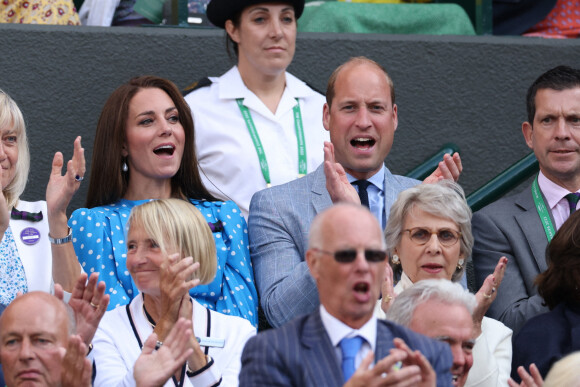 Le prince William et Kate Middleton dans les tribunes du tournoi de Wimbledon, le 5 juillet 2022.