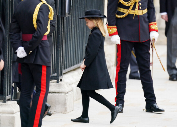 La princesse Charlotte arrive pour les obsèques de la reine Elizabeth II à l'abbaye de Westminster à Londres le 19 septembre 2022 Photo : Andrew Milligan/PA Photos/ABACAPRESS.COM
