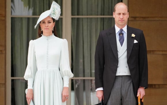 Le prince William, duc de Cambridge, et Catherine (Kate) Middleton, duchesse de Cambridge, lors d'une Royal Garden Party au Buckingham Palace à Londres, Royaume Uni, le 25 mai 2022.
