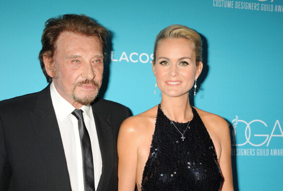 Johnny Hallyday et sa femme Laeticia au 17ème "Costume Designers Guild Awards" à Beverly Hills