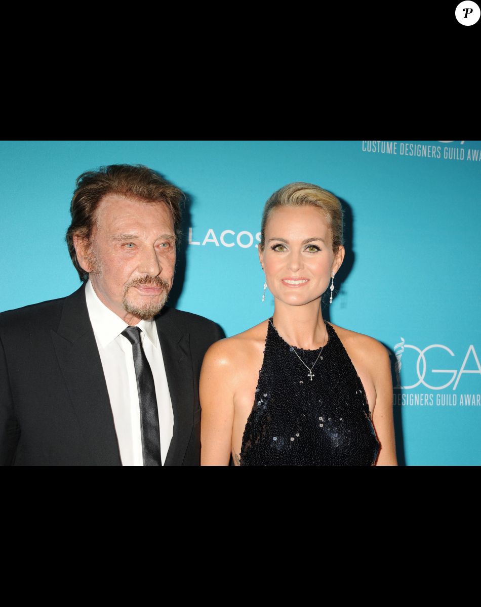 Johnny Hallyday et sa femme Laeticia au 17ème "Costume Designers Guild Awards" à Beverly Hills
