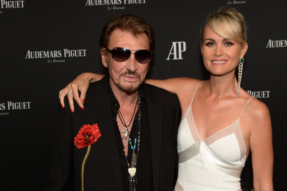 No Tabloïd - Exclusif - Johnny Hallyday et sa femme Laeticia Hallyday - La maison Audemars Piguet a célébré le lancement de la nouvelle Millenary Femme au Carreau du Temple à Paris le 6 juillet 2015 .