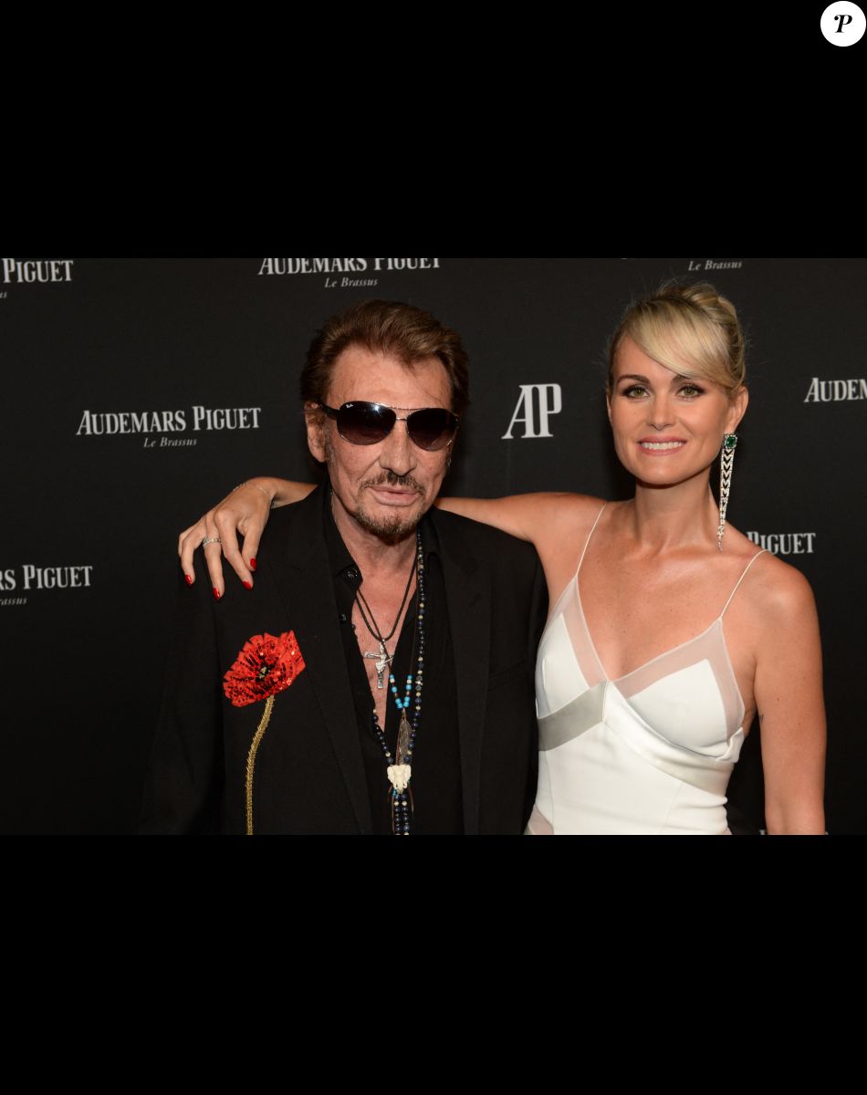 No Tabloïd - Exclusif - Johnny Hallyday et sa femme Laeticia Hallyday - La maison Audemars Piguet a célébré le lancement de la nouvelle Millenary Femme au Carreau du Temple à Paris le 6 juillet 2015 .