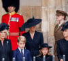 Meghan Markle, duchesse de Sussex, Camilla Parker Bowles, reine consort d'Angleterre, Le prince George de Galles,, La princesse Charlotte de Galles, la comtesse Sophie de Wessex, Catherine (Kate) Middleton, princesse de Galles - Funérailles d'Etat de la reine Elizabeth II d'Angleterre, à Londres, Royaume Uni, le 19 septembnre 2022.