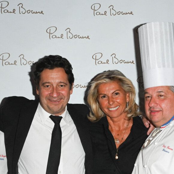 Exclusif - Franck Ferigutti, Laurent Gerra, Caroline Margeridon, Eric Pansu et François-Xavier Renou - La Brasserie du Louvre Bocuse à l'occasion de la rentrée, a convié de nombreux invités à venir découvrir ou redécouvrir son magnifique cadre en plein centre de Paris le 22 septembre 2022. 3 ans après son inauguration, J. Bocuse a accueilli et chouchouté ses invités grâce aux mets typiquement lyonnais concoctés par ses Chefs Exécutifs Meilleurs Ouvriers de France. © Coadic Guirec/Bestimage