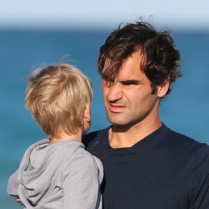 Roger Federer et son fils.
