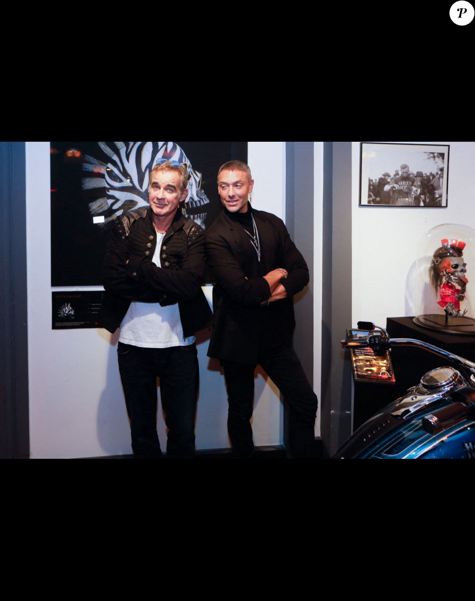 Pierre Cosso, Maxime Dereymez - Soirée de présentation des nouveautés de la marque Harley Davidson au showroom Beaumarchais à Paris, France, le 22 septembre 2022. © Christophe Clovis/Bestimage