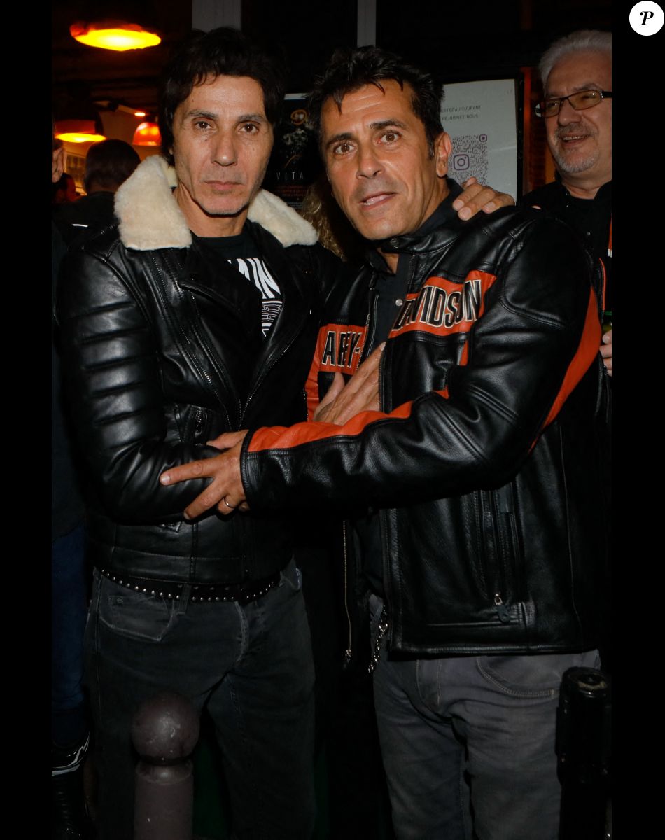 Jean-Luc Lahaye et Bébert, Les Forbans (Albert Kassabi) - Soirée de présentation des nouveautés de la marque Harley Davidson au showroom Beaumarchais à Paris, France, le 22 septembre 2022. © Christophe Clovis/Bestimage