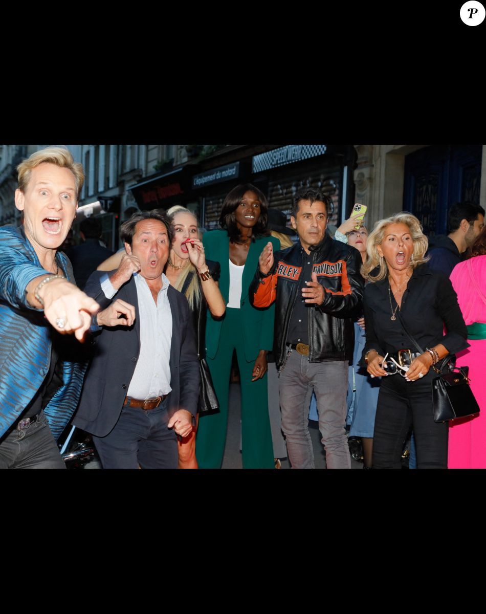 François-Xavier Renou (Fransoa), Caroline Margueridon, Dj Drey Key, Bébert, Les Forbans (Albert Kassabi), Emilie Gomis - Soirée de présentation des nouveautés de la marque Harley Davidson au showroom Beaumarchais à Paris, France, le 22 septembre 2022. © Christophe Clovis/Bestimage