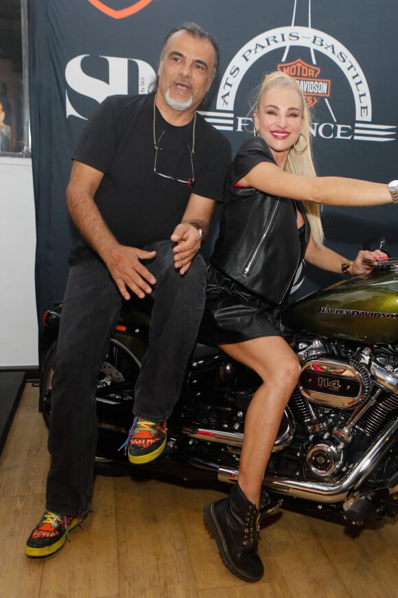 Chayan Khoï et Dj Drey Key - Soirée de présentation des nouveautés de la marque Harley Davidson au showroom Beaumarchais à Paris, France, le 22 septembre 2022. © Christophe Clovis/Bestimage
