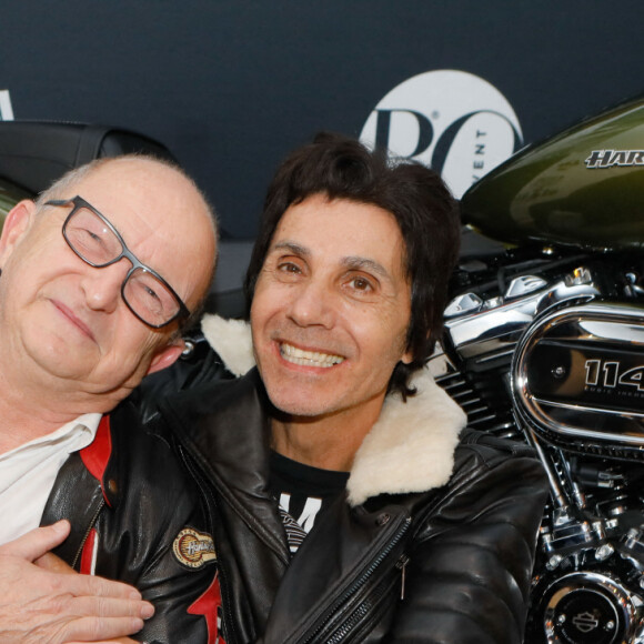 Jean-Luc Lahaye et guest - Soirée de présentation des nouveautés de la marque Harley Davidson au showroom Beaumarchais à Paris, France, le 22 septembre 2022. © Christophe Clovis/Bestimage