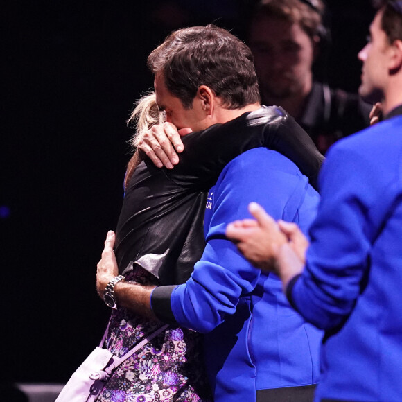 Roger Federer et sa femme Mirka à la Laver Cup, à Londres, le 23 septembre 2022.