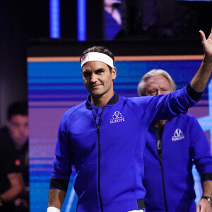 Roger Federer à la Laver Cup, à Londres, le 23 septembre 2022. Photo by John Walton/PA Wire/ABACAPRESS.COM