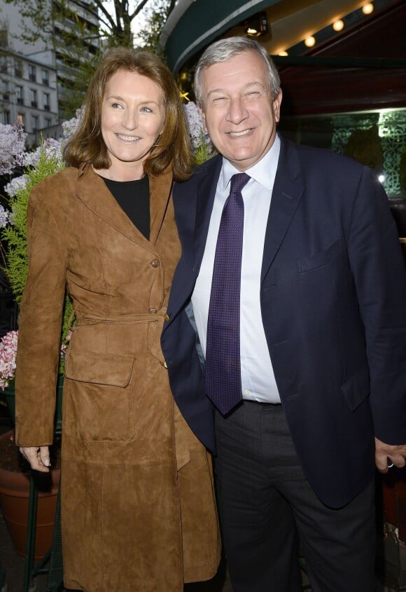 Cécilia Attias et son mari Richard Attias assistent à la soirée du prix de la Closerie des Lilas 2014 à Paris, le 8 avril 2014.