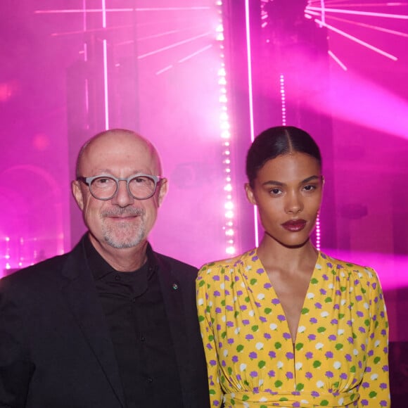 Sandro Veronesi, Tina Kunakey - Soirée Calzedonia "Calzedomania" au Palais Brongniart à Paris, pendant la Fashion Week femme printemps/été 2023. Le 26 septembre 2022. © Rachid Bellak / Bestimage