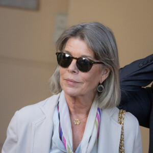 La princesse Caroline de Hanovre lors de la conférence de présentation des célébrations du centenaire de la naissance du Prince Rainier III de Monaco au Palais de Monaco, le 28 septembre 2022. La Princesse Stéphanie sera en charge, avec le Prince Albert II, des événements qui se dérouleront en 2023. De nombreuses personnalités monégasques font également partie du comité d'organisation. © Olivier Huitel/Pool Restreint Monaco/Bestimage 