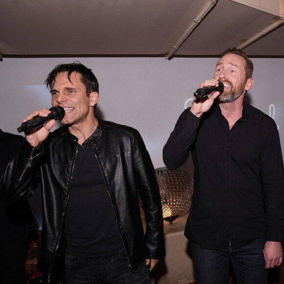 Exclusif - Allan Théo, Frank Delay, Chris Keller - Concert privé du groupe Génération Boys Band, au Gipsy hôtel à Paris. Le 23 novembre 2021. © Rachid Bellak/Bestimage