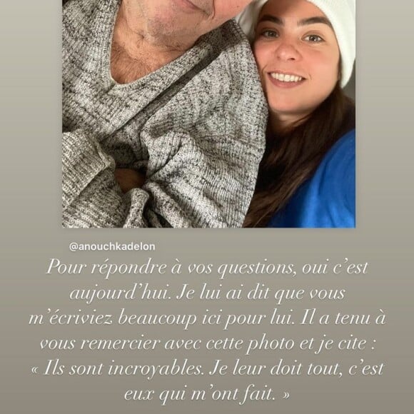 Anouchka Delon précise que le selfie avec son papa Alain Delon partagé sur son Instagram le 29 septembre 2022 avait bien été pris ce jour-là.