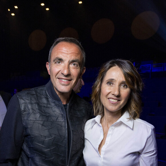 Nikos Aliagas, Alexia Laroche-Joubert - Vernissage de l'exposition photographique de Nikos Aliagas "Regards Miroirs" à la Seine Musicale à Boulogne-Billancourt le 14 avril 2022. © Cyril Moreau/Bestimage.