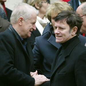 André Dussollier et Francis Huster lors des obsèques de Jacques Villeret en 2005.