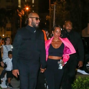 Exclusif - Alicia Keys et Swizz Beatz - Les célébrités arrivent à l'hommage funèbre de JR Ridinger à Miami, le 8 octobre 2022. JR Ridinger était le directeur générale de la "Market America", décédé le 30 août 2022 d'une embolie pulmonaire à l'âge de 63 ans. 