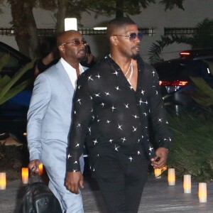 Exclusif - Jamie Foxx - Les célébrités arrivent à l'hommage funèbre de JR Ridinger à Miami, le 8 octobre 2022. JR Ridinger était le directeur générale de la "Market America", décédé le 30 août 2022 d'une embolie pulmonaire à l'âge de 63 ans. 