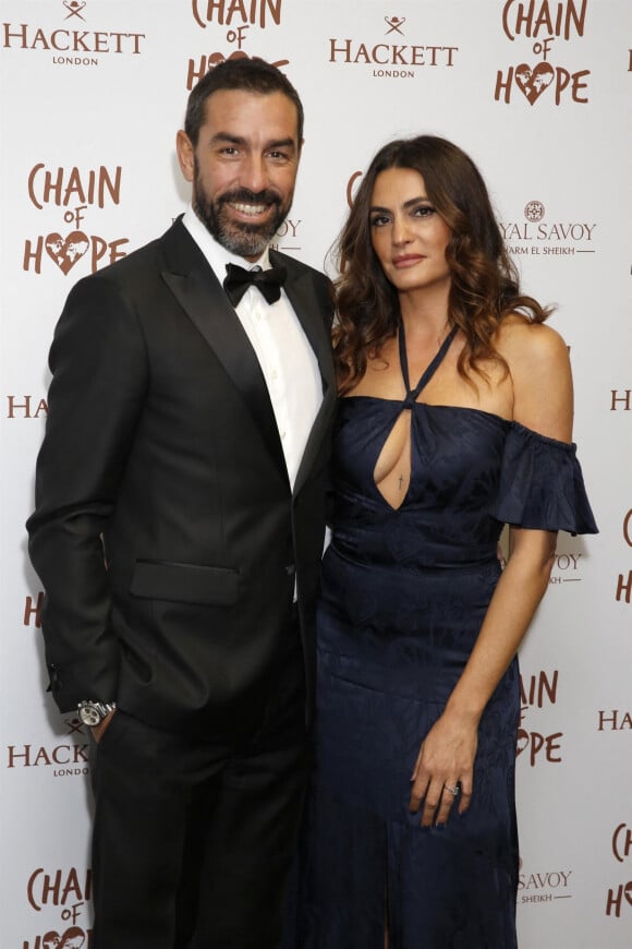 Robert Pires et sa femme Jessica Lemarie - Soirée de gala "Chain of Hope" à Londres le 16 novembre 2018.