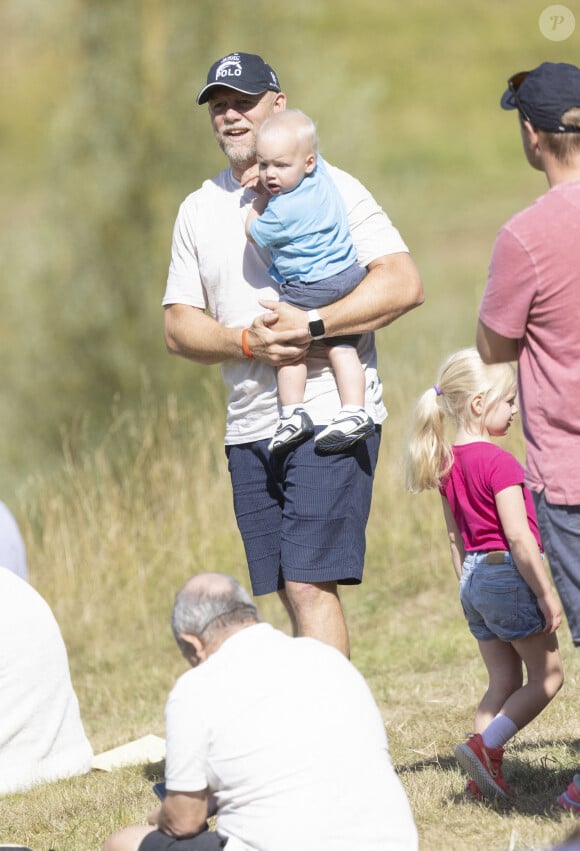 Mike Tindall et son fils Lucas - Festival of British Eventing à Gatcombe le 6 août 2022 