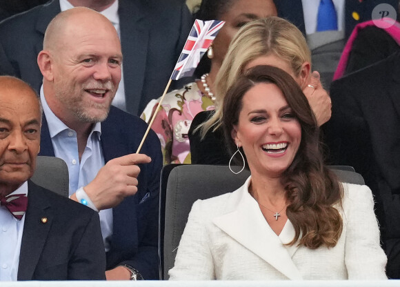 Mike Tindall, Kate Catherine Middleton, duchesse de Cambridge - La famille royale d'Angleterre au concert du jubilé de platine de la reine d'Angleterre au palais de Buckingham à Londres. Le 4 juin 2022 