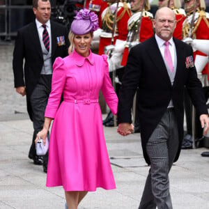 Zara Tindall et son mari Mike - Les membres de la famille royale et les invités lors de la messe du jubilé, célébrée à la cathédrale Saint-Paul de Londres le 3 juin 2022. 