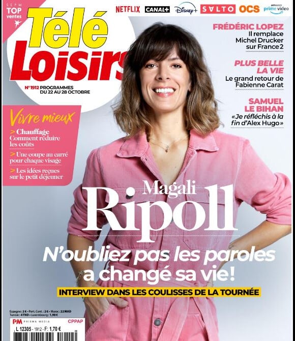 Couverture du magazine "Télé Loisirs" du 17 octobre 2022