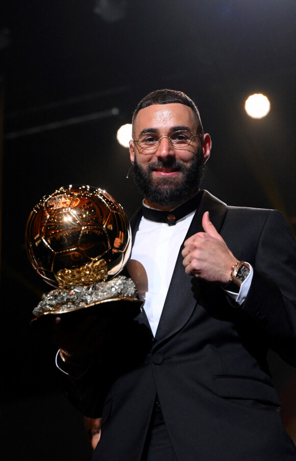 Karim Benzema (Ballon d'Or masculin 2022) - 66ème cérémonie du Ballon d'Or au Théâtre du Chatelet à Paris le 17 octobre 2022. © Stéphane Mantey via Bestimage