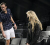 Daniil Medvedev (Rus) avec sa femme Daria Medvedeva - Daniil Medvedev remporte le trophée du Rolex Masters Paris à l'AccorHotels Arena le 8 novembre 2020. © Jb Autissier / Panoramic / Bestimage