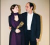 Agnès Jaoui, Jean-Pierre Bacri recevant le César du meilleur scénario en 1997 pour Un air de famille