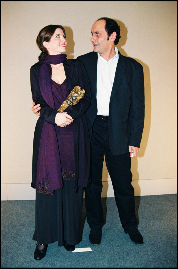 Agnès Jaoui, Jean-Pierre Bacri recevant le César du meilleur scénario en 1997 pour Un air de famille