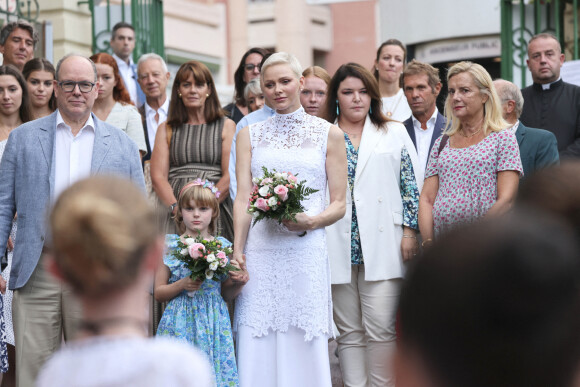 La princesse Charlene de Monaco, le prince Albert II de Monaco, le prince Jacques de Monaco, marquis des Baux, la princesse Gabriella de Monaco, comtesse de Carladès - La famille princière de Monaco lors du traditionnel Pique-nique "U Cavagnetu" des monégasques au parc princesse Antoinette à Monaco le 3 septembre 2022. © Claudia Albuquerque/Bestimage