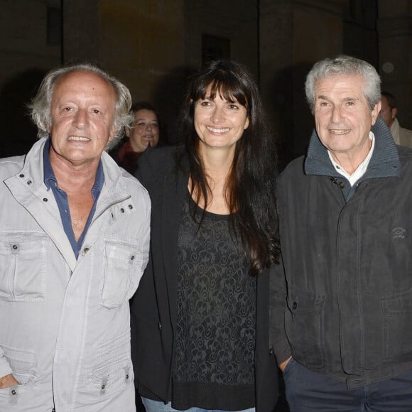 Didier Barbelivien, Claude Lelouch et sa compagne Valérie Perrin, Anouk Aimée et Elie Chouraqui - Soirée "Claude Lelouch en musique" dans la cour d'honneur des Invalides à Paris le 6 septembre 2014. Les scènes mythiques des films de Claude Lelouch sur les plus belles musiques de Francis Lai.